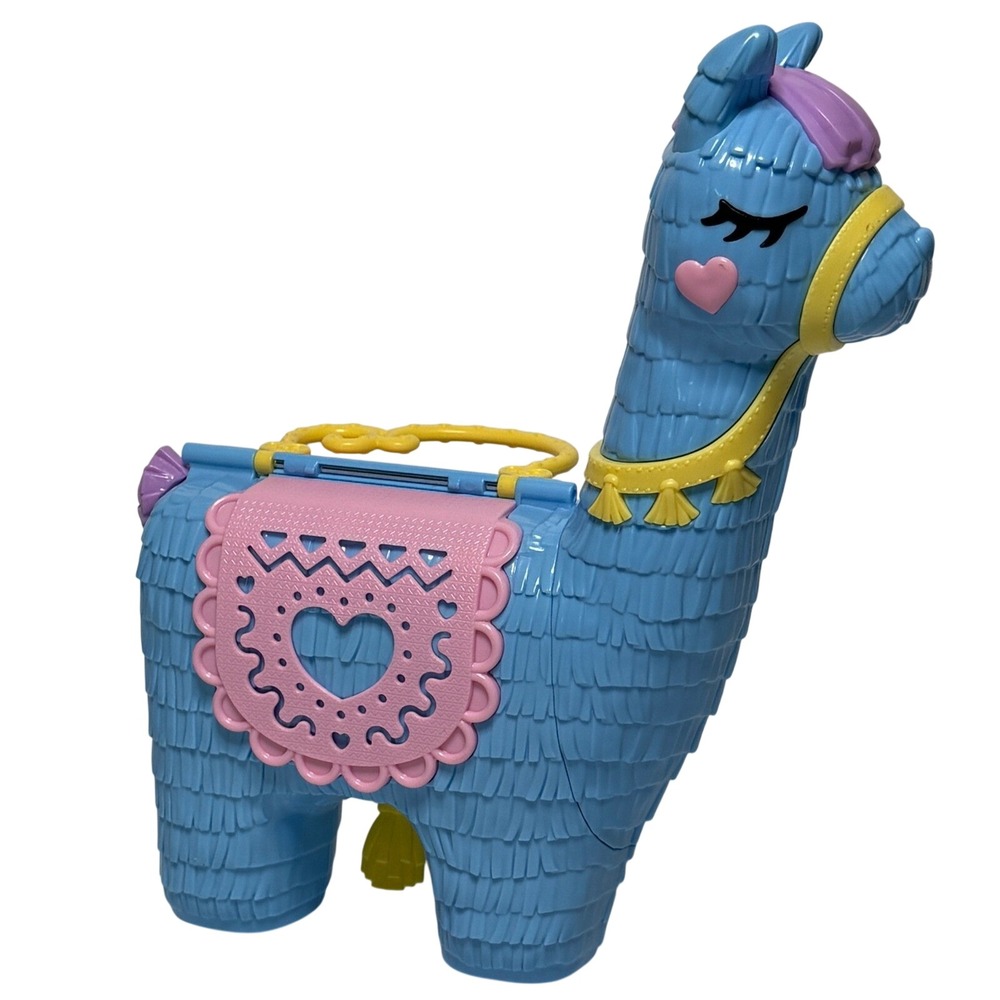 Polly Pocket Llama Party Playset Blue Pinata Compact‎ Festival Theme Toy